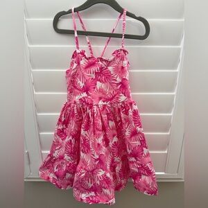 Janie and Jack Pink Leaf Print Dress